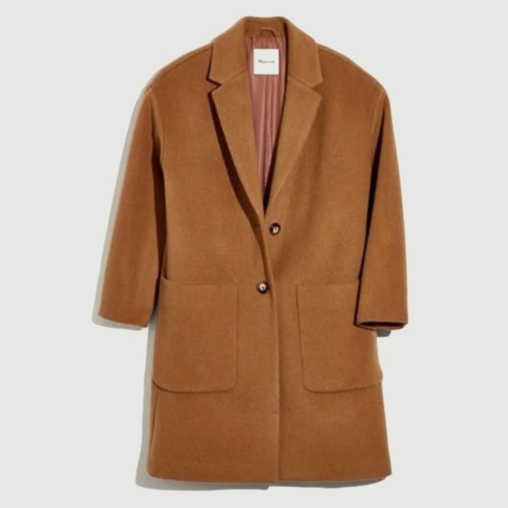 Madewell Wool Elmcourt Camel Coat Size Small